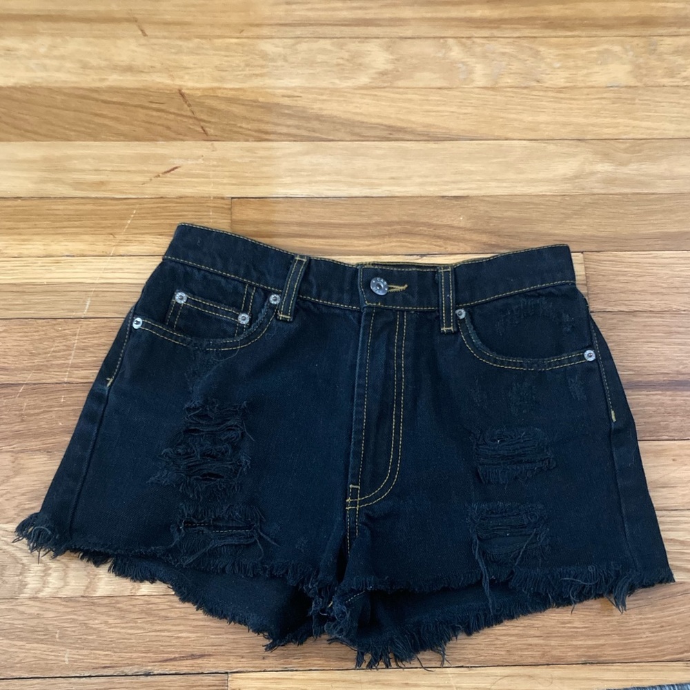 Carmar distressed jean cut off shorts